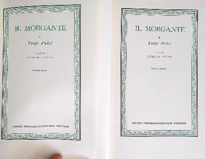 Il Morgante. 2vv - Luigi Pulci - copertina