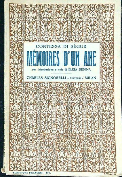 Memoires d'un ane - copertina
