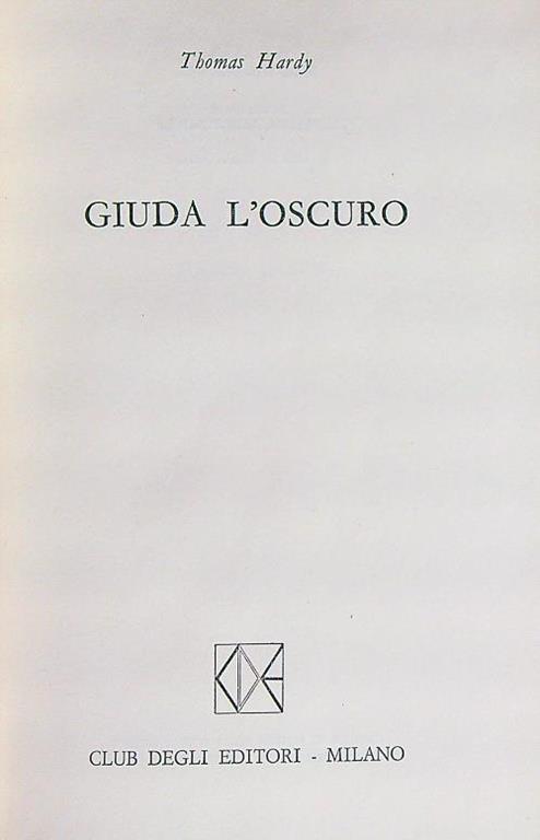 Giuda l'oscuro - Thomas Hardy - copertina