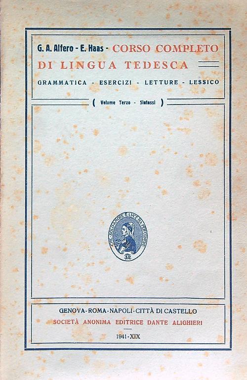 Corso Completo di Lingua Tedesca. Volume terzo. Sintassi - copertina