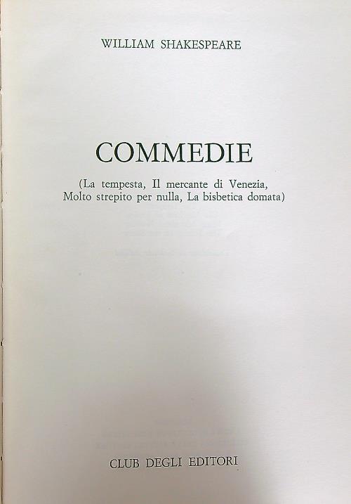 Commedie - William Shakespeare - copertina