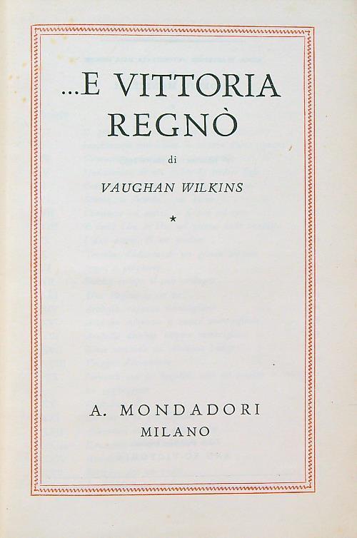 ....e Vittoria regno' - copertina