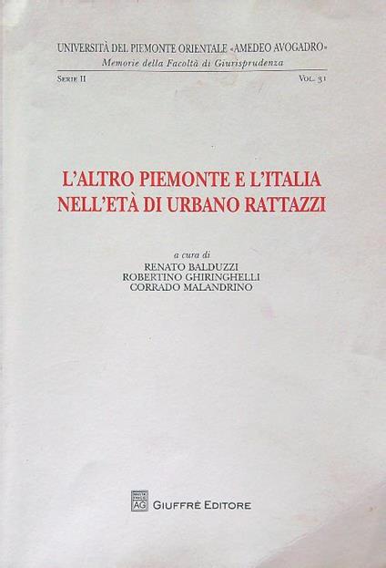 L' altro Piemonte e l'Italia nell'età di Urbano Rattazzi - copertina