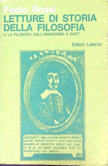 Letture di storia della filosofia - Paolo Rossi - copertina