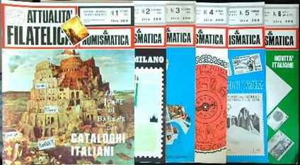 Attualita' filatelica n. 1/ottobre 1969-n.2/nov 1969- n.3/dic 1969-n.4/gen 1970-n. 5/feb 1970 - n.6/mar 1970 - copertina