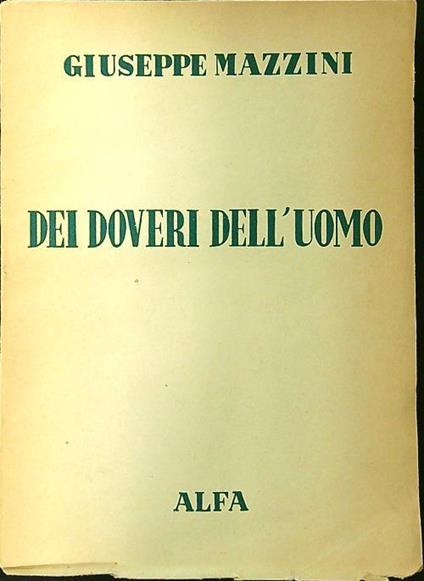 Dei doveri dell'uomo - Giuseppe Mazzini - copertina