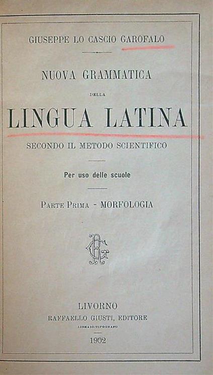 Nuova grammaticadella lingua latina - copertina