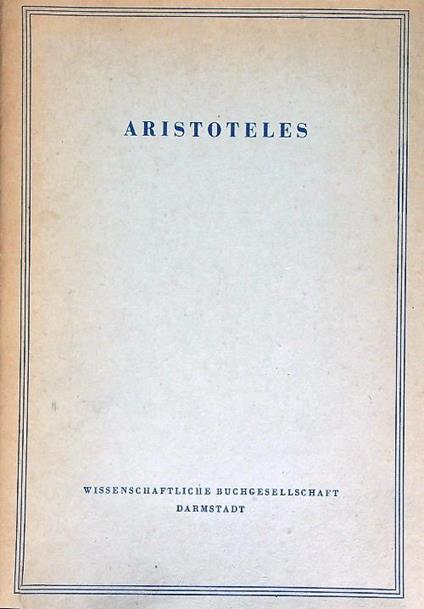Opuscola I. Uber die tugend - Aristotele - copertina