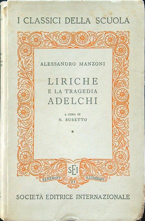 Liriche e la tragedia Adelchi - Alessandro Manzoni - copertina