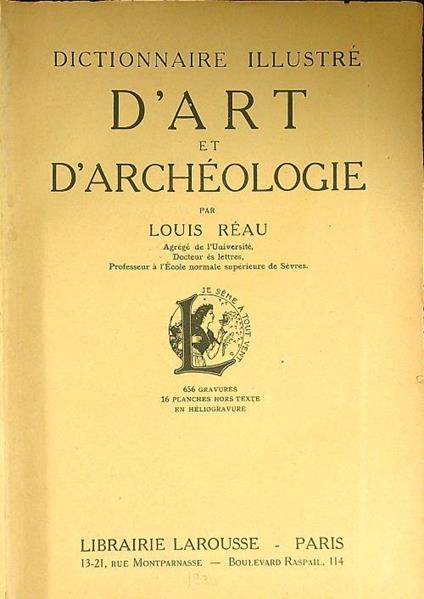 Dictionnaire illustre' d'art et d'archeologie - copertina