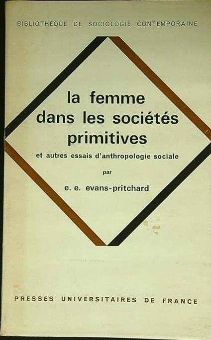 La femme dans les societes primitives - copertina