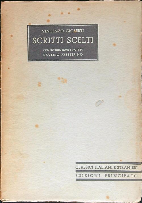 Scritti scelti - Vincenzo Gioberti - copertina