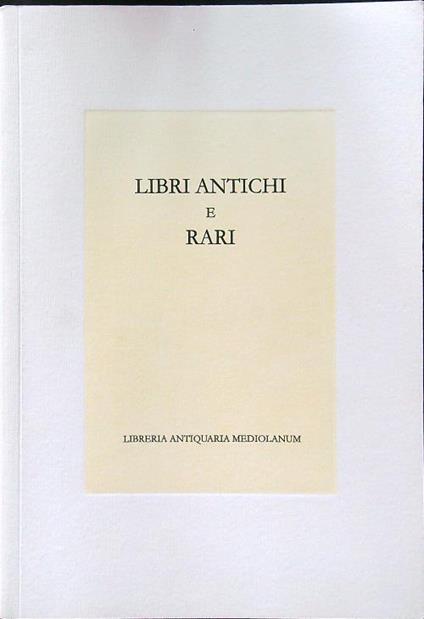 Libri antichi e rari catalogo 44 - copertina