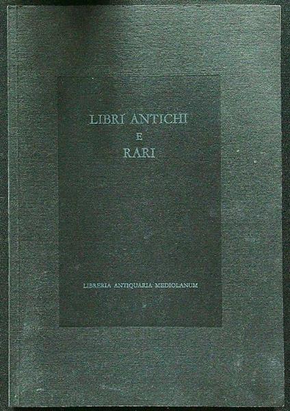 Libri antichi e rari catalogo 32 - copertina
