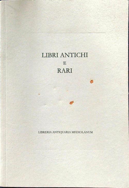 Libri antichi e rari catalogo 38 - copertina