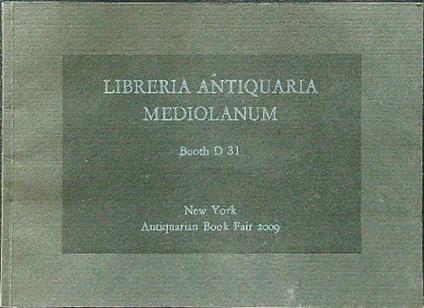 Libreria antiquaria Mediolanum Booth D 31 - copertina