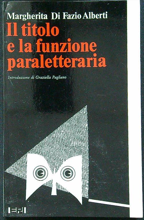 Il titolo e la funzione paraletteraria