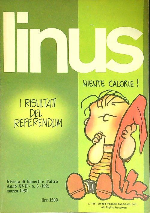 Linus n. 3/marzo 1981 - copertina