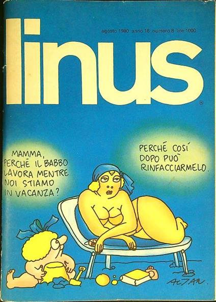 Linus n. 8/agosto 1980 - copertina