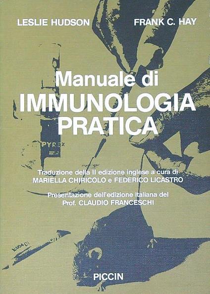 Manuale di immunologia pratica - Leslie Hudson - copertina