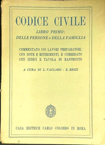 Codice Civile Libro primo - copertina