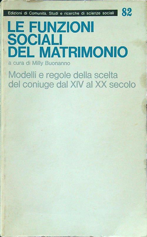 Le funzioni sociali del matrimonio