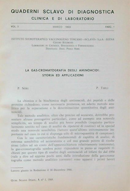 Quaderni sclavo di diagnostica 1969 - copertina