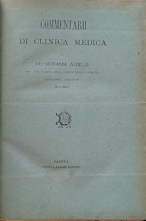 Commentarii di clinica medica volume I
