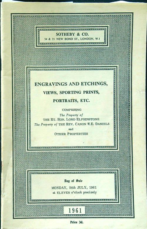 Engravings and etchings, view, sporting prints, portraits, etc. - copertina