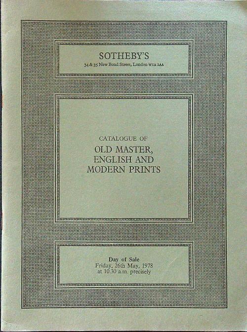 Catalogue of old master, english and modern prints
