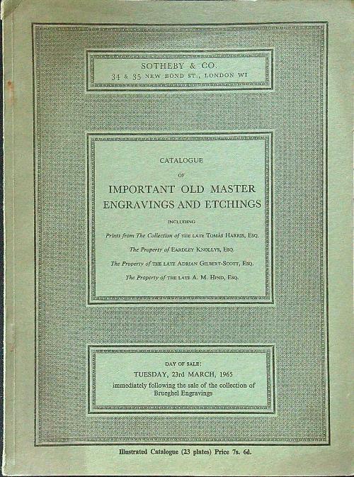 Catalogue of important old master engravings and etchings - copertina