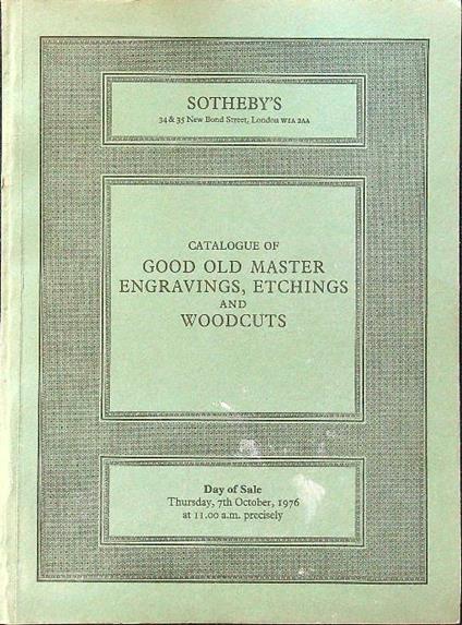 Catalogue of good old master engravings, etchings and woodcuts - copertina