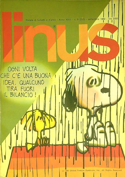 Linus n. 9/settembre 1982 - copertina