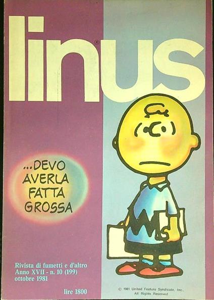 Linus n.10/ottobre 1981 - copertina