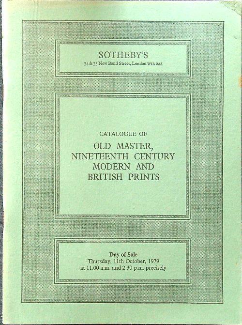 Catalogue of old master, nineteenth century modern and british prints - copertina