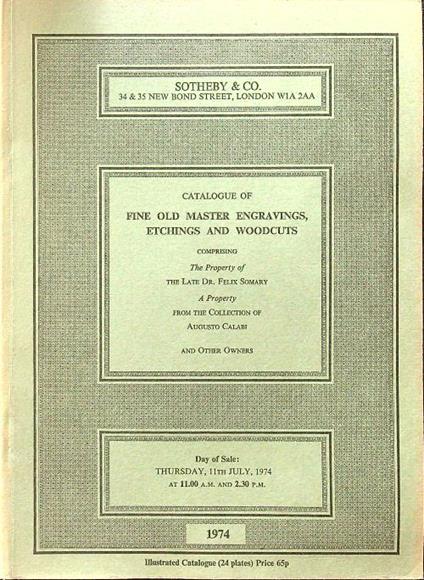 Catalogue of fine old master engravings, etchings and woodcuts - copertina