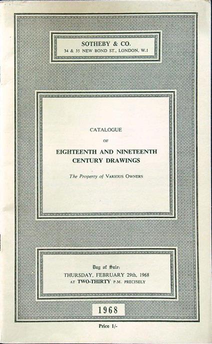 Catalogue of eighteenth and nineteenth century drawings - copertina