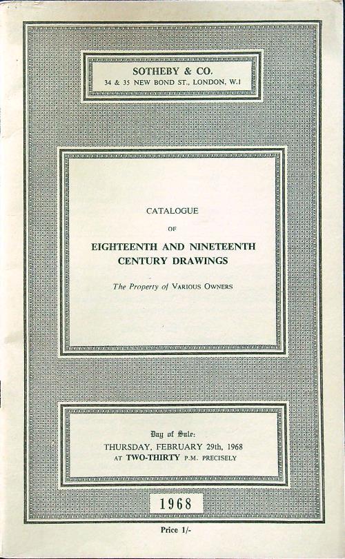 Catalogue of eighteenth and nineteenth century drawings