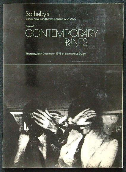 Sale of contemporary prints 18th december, 1975 - copertina