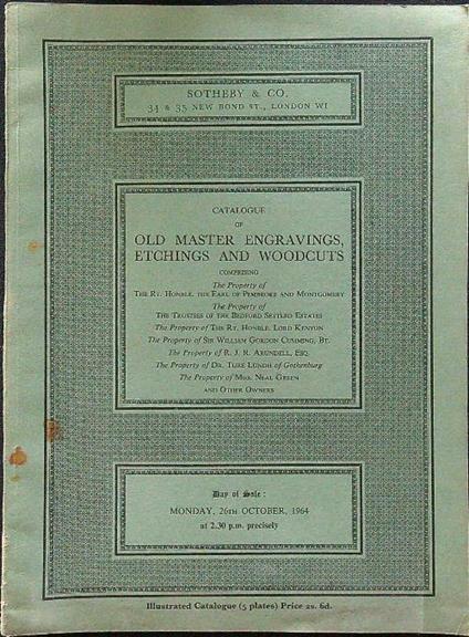 Catalogue of old master engravings, etchings and woodcuts - copertina