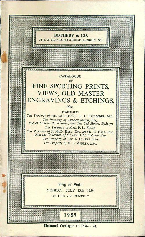 Catalogue of modern etchings, engravings and lithographs