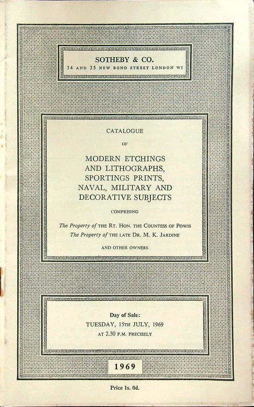 Catalogue of modern etchings and lithographs, sporting prints, naval, military and decorative subjects