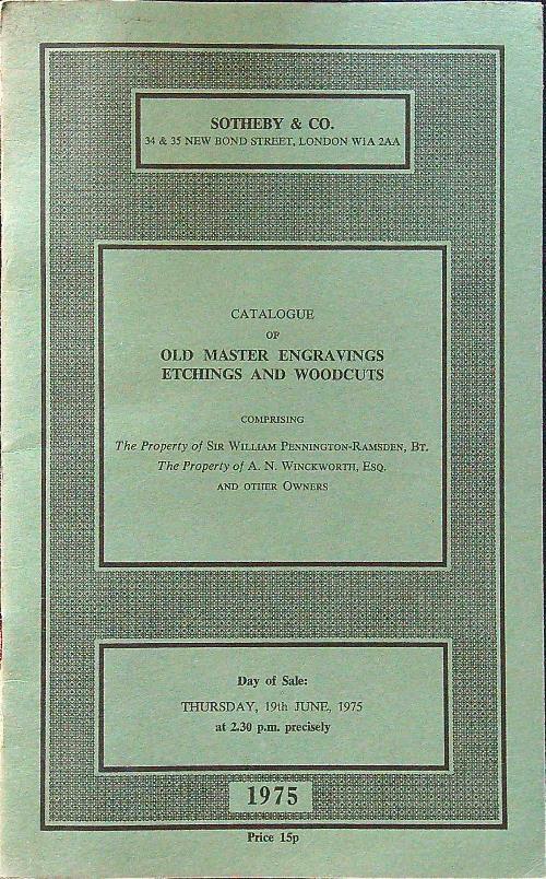 Catalogue of old master engravings etchings and woodcuts
