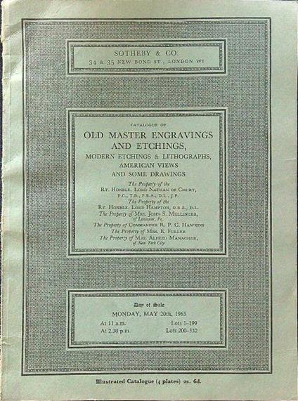 Catalogue of old master engravings and etchings - copertina