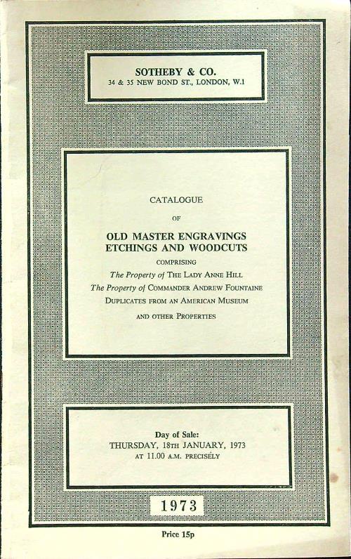 Catalogue of old master engravings etchings and woodcuts