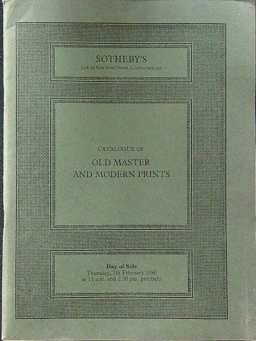 Catalogue of old master and modern prints