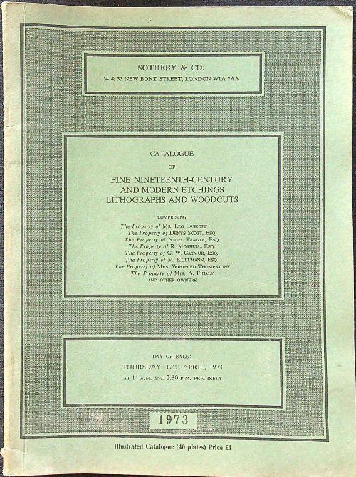 Catalogue of fine nineteenth-century and modern etchings - copertina