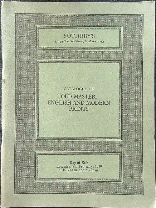 Catalogue of old master, english and modern prints - copertina