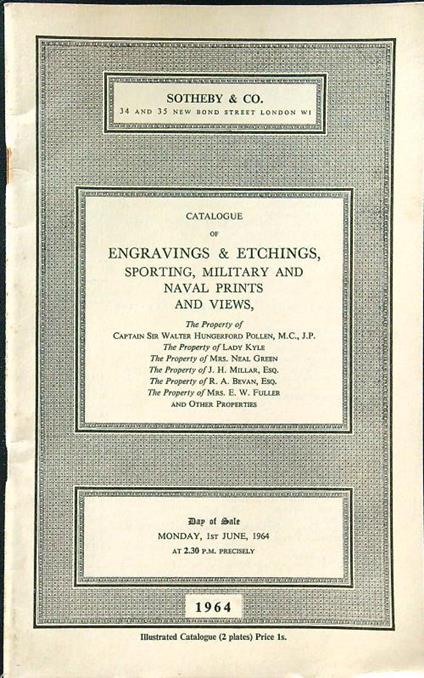 Catalogue of engravings and etchings, sporting, military and naval prints and views - copertina