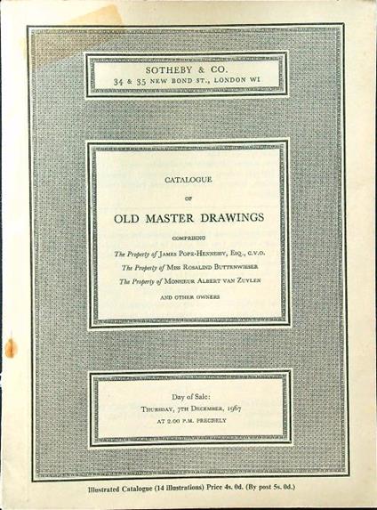 Catalogue of old master drawings - copertina